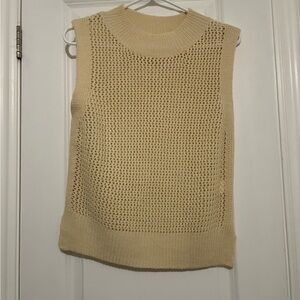 Cream Sleeveless Knit Sweater NWT